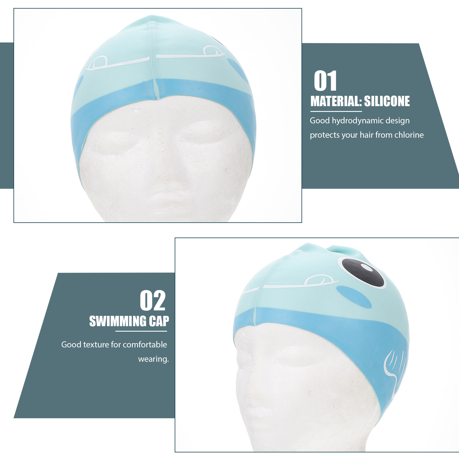 Kids Silicone Swim Cap with Ex - огляд і ціна Swim Hat Silicone